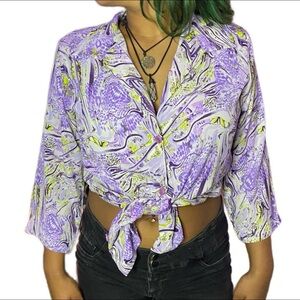 psychedelic print long sleeve top 💜